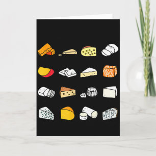 Cute Cheese Types Funny Dairy Food Lover Card