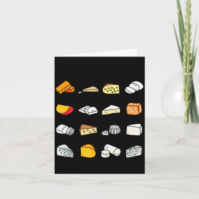 Cute Cheese Types Funny Dairy Food Lover  Card (Front)