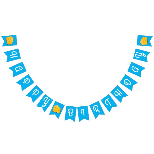 Cute Cheese Wedge Kids 1st Birthday Party Bunting (All)