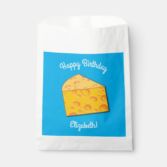 Cute Cheese Wedge Kids 1st Birthday Party Favour Bags (Front)