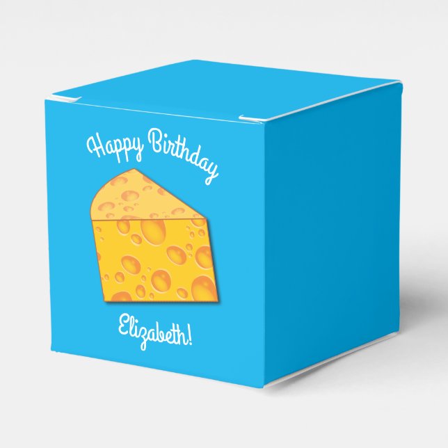 Cute Cheese Wedge Kids 1st Birthday Party Favour Box (Front Side)