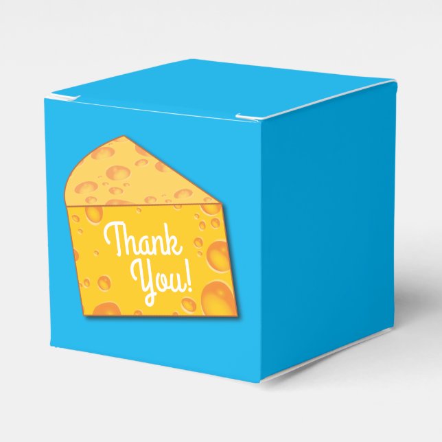 Cute Cheese Wedge Kids 1st Birthday Party Favour Box (Front Side)