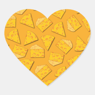 Cute Cheese Wedge Kids 1st Birthday Party Heart Sticker