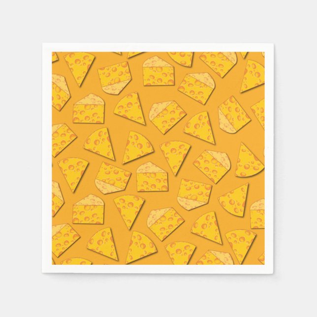Cute Cheese Wedge Kids 1st Birthday Party Napkin (Front)