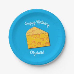 Cute Cheese Wedge Kids 1st Birthday Party Paper Plate