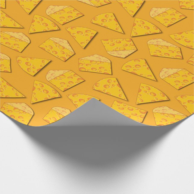 Cute Cheese Wedge Kids 1st Birthday Party Wrapping Paper (Corner)
