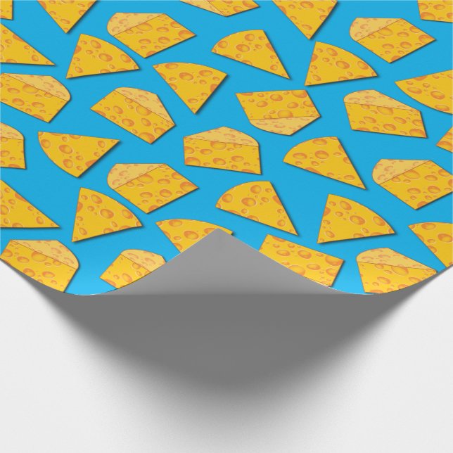 Cute Cheese Wedge Kids 1st Birthday Party Wrapping Paper (Corner)