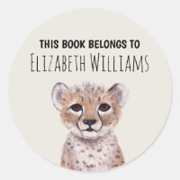 Cute Cheetah Cub Personalised Name School