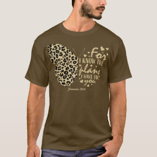 Cute Cheetah Print Butterfly Christian Religious B T-Shirt