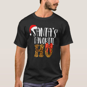Cute Cheetah Santa's Favorite Ho Christmas Women T-Shirt