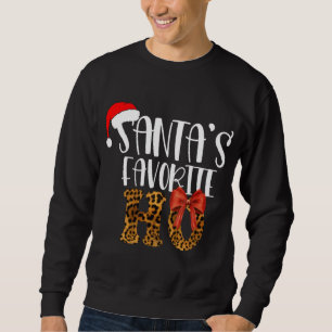 Cute Cheetah Santa's Favourite Ho Christmas Sweatshirt