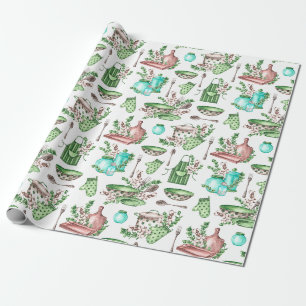 Cute Chef and Kitchen Utensils and Accessories Wrapping Paper