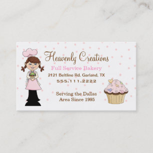 Cute Chef Bakery Cupcake Business Card