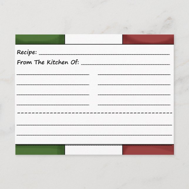 Cute Chef Blank Recipe Cards (Front)