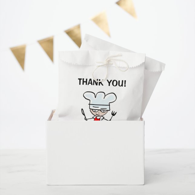Cute chef cartoon kid's cooking Birthday party Favour Bags (Party)