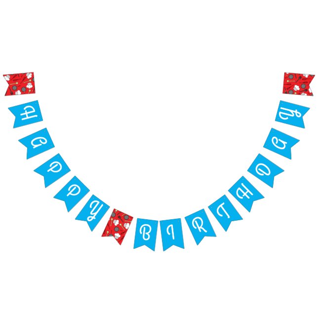 Cute Chef Cooking Kids 1st Birthday Party Bunting (All)