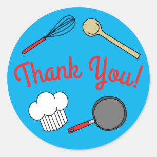 Cute Chef Cooking Kids 1st Birthday Party Classic Round Sticker