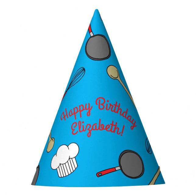 Cute Chef Cooking Kids 1st Birthday Party Hat (Front)