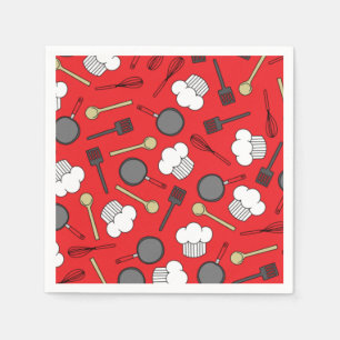 Cute Chef Cooking Kids 1st Birthday Party Napkin