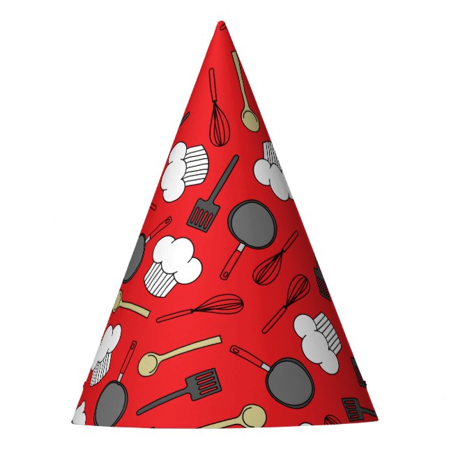 Cute Chef Cooking Kids 1st Birthday Party Party Hat (Front)