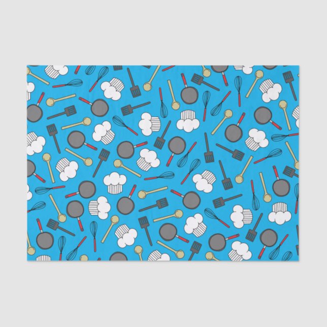 Cute Chef Cooking Kids 1st Birthday Party Tissue Paper (Front)