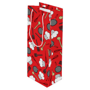 Cute Chef Cooking Kids 1st Birthday Party Wine Gift Bag