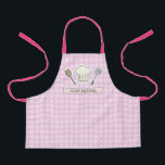 Cute Chef Cooking Personalised Pink Gingham Apron<br><div class="desc">Cute Chef Cooking Personalised Pink Gingham Apron for Kids. This personalised apron makes an awesome gift for any little aspiring chef. Perfect for your little helpers during cooking or baking.</div>