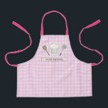 Cute Chef Cooking Personalised Pink Gingham Apron<br><div class="desc">Cute Chef Cooking Personalised Pink Gingham Apron for Kids. This personalised apron makes an awesome gift for any little aspiring chef. Perfect for your little helpers during cooking or baking.</div>