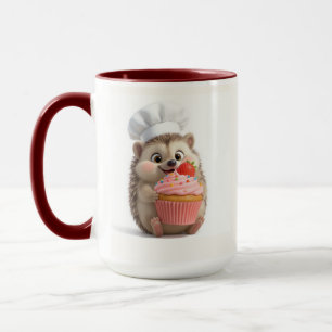 Cute Chef Hedgehog Baker Two-Tone Coffee Mug