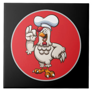 Cute chef rooster decor tile