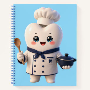 Cute Chef Tooth Character Funny Dentist Gift Noteb Notebook