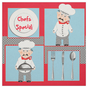 Cute Chefs Special Themed Print Fabric