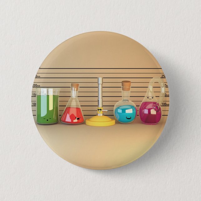 Cute Chemistry 6 Cm Round Badge (Front)