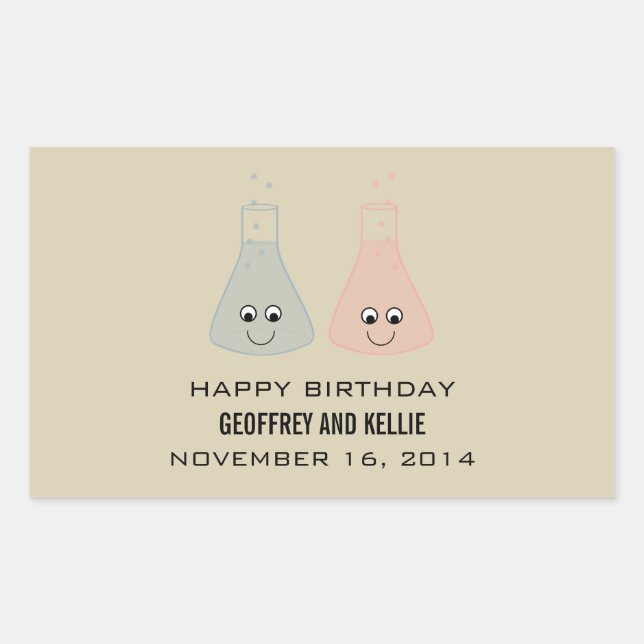 Cute Chemistry Birthday Stickers (Front)