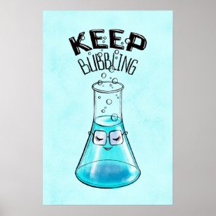 Cute Chemistry Funny Nerdy Lab Character Poster