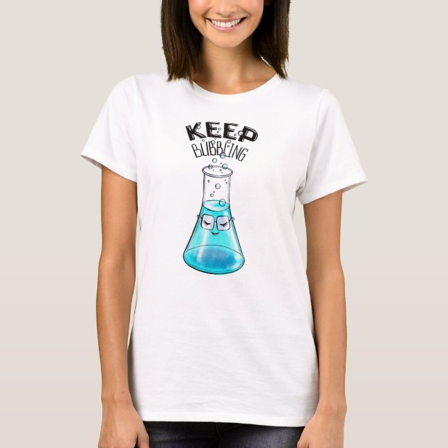 Cute Chemistry Funny Nerdy Lab Character T-Shirt (Front)