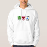 Cute Chemistry Hoodie<br><div class="desc">Peace Love Chemistry. A peace sign, heart, and a beaker full of chemicals. A great experiment gift for a scientist.</div>