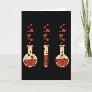Cute Chemistry Valentine Laboratory Teacher Heart  Card