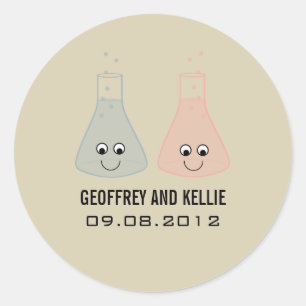 Cute Chemistry Wedding Stickers