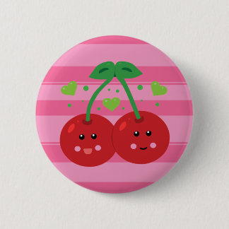 Cute Cherries 6 Cm Round Badge