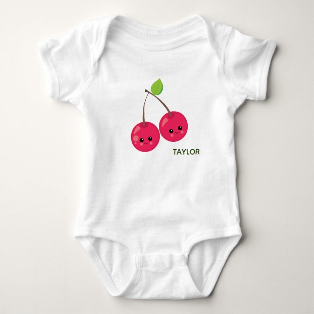 Cute Cherries Baby Bodysuit (Front)