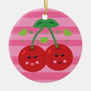Cute Cherries Ceramic Tree Decoration