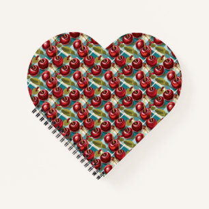Cute Cherries Chequered Plaid Pattern Notebook