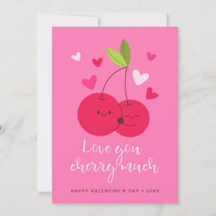 Cute Cherries Love Hearts Valentine's Day Holiday Card