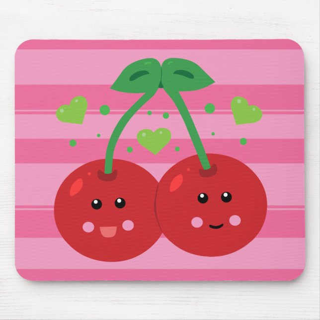 Cute Cherries Mouse Mat (Front)
