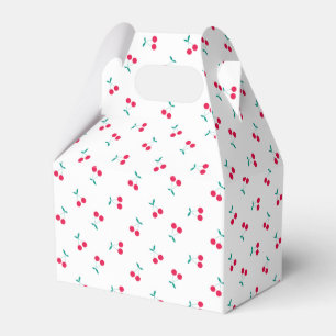 Cute Cherry Aesthetic Cherries Pattern White   Favour Box