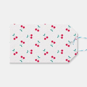 Cute Cherry Aesthetic Cherries Pattern White Gift Tags
