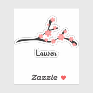 Cute Cherry Blossom Branch Drawing Custom Name