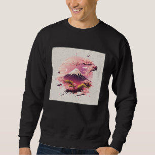 Cute Cherry Blossom Illustration Pink Women Kids Sweatshirt