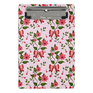 Cute Cherry Bow floral Pattern  Mini Clipboard